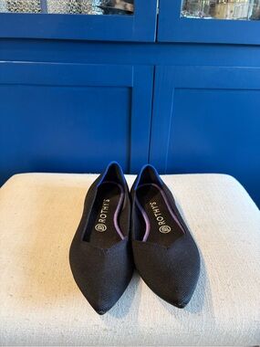 Rothy's Black Pointed Knit Slip-On Flats